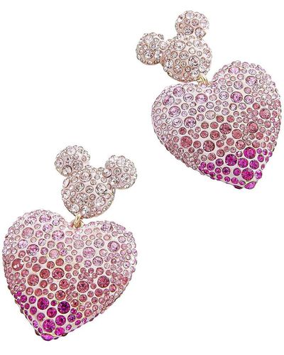 BaubleBar Mickey Mouse Heart Earrings - Pink