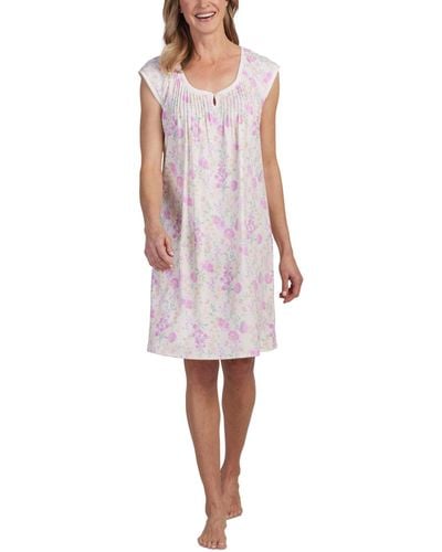 Miss Elaine Sleeveless Floral Nightgown - Pink