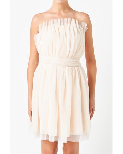 Endless Rose Strapless Mini Tulle Dress - White