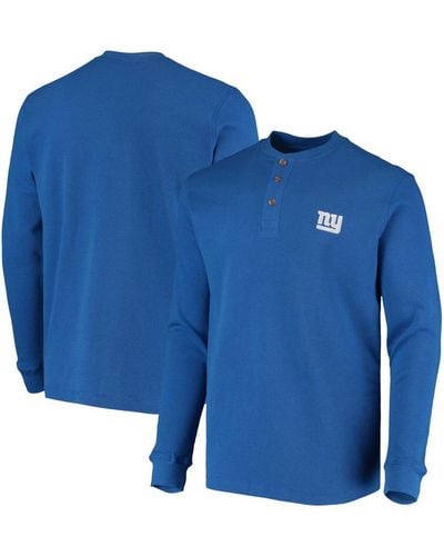 Dunbrooke Royal New York Giants Maverick Thermal Henley Long Sleeve T-shirt - Blue