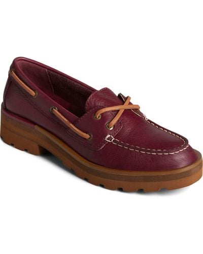 Sperry Top-Sider Chunky Faux Leather Boat Shoes - Red