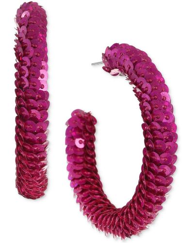 INC International Concepts Colour Sequin C-hoop Earrings, Created For Macy's - Pink
