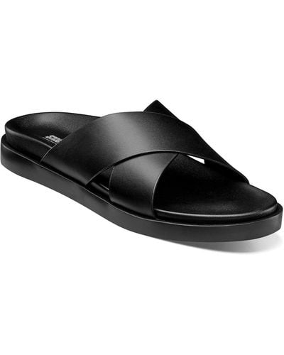 Stacy Adams Montel Cross Strap Slide Sandal - Black
