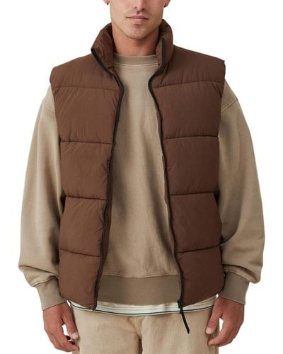 Cotton On Mother Puffer Vest - Brown