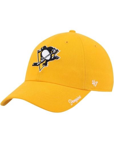 '47 Pittsburgh Penguins Team Miata Clean Up Adjustable Hat - Yellow