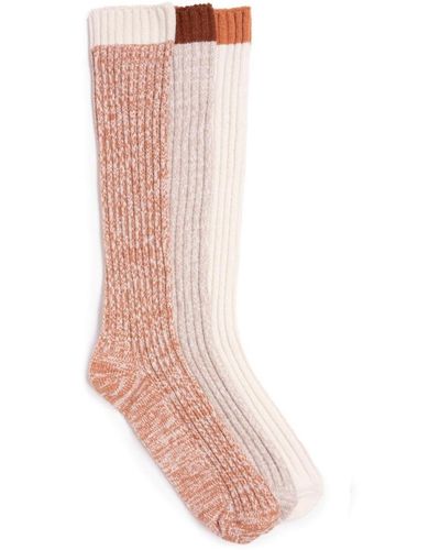 Muk Luks 3 Pair Pack Slouch Socks - Pink