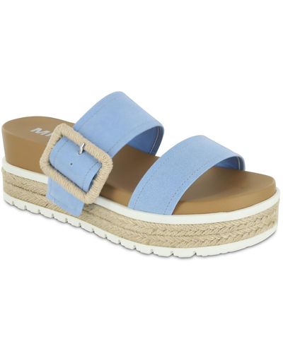 MIA Kenzy Platform Slide Sandals - Blue