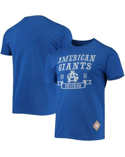 Stitches Chicago American Giants Negro League Wordmark T-shirt - Blue