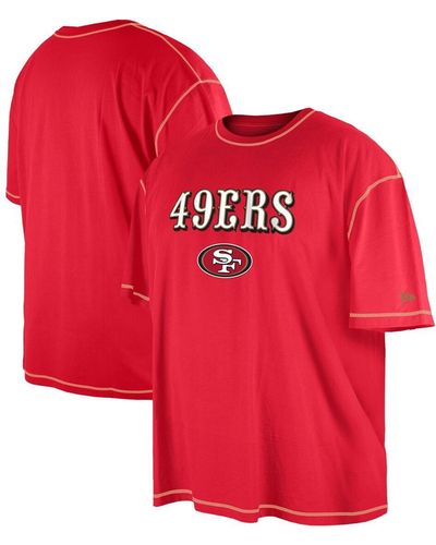 KTZ San Francisco 49ers Third Down Big And Tall Puff Print T-shirt - Red