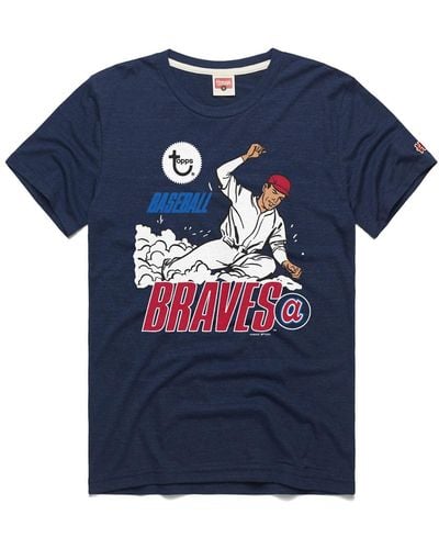 Homage X Topps Atlanta Braves Tri-blend T-shirt - Blue