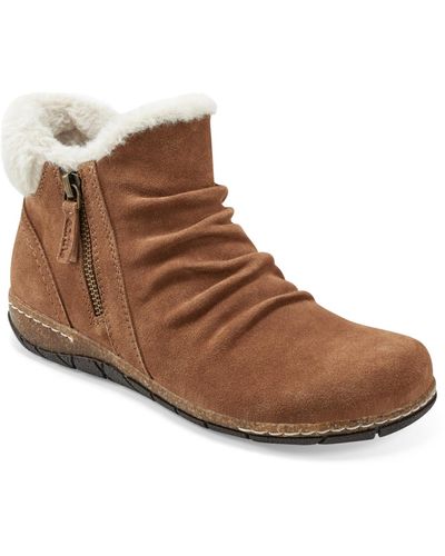 Earth Eric Round Toe Cold Weather Casual Booties - Brown