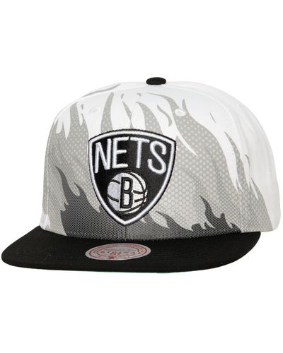 Mitchell & Ness Brooklyn Nets Hot Fire Snapback Hat - Metallic