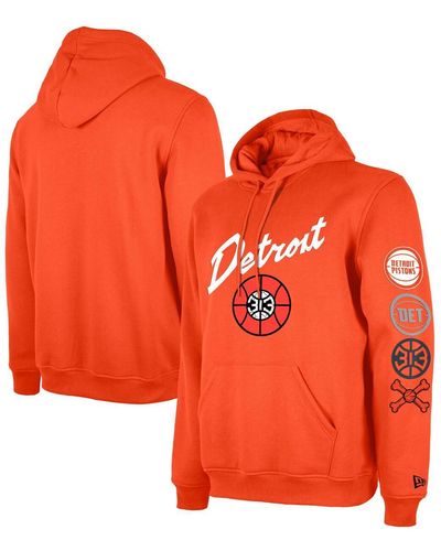 KTZ Detroit Pistons 2023/24 City Edition Big And Tall Pullover Hoodie - Orange