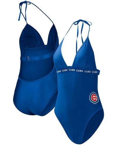 G-III 4Her by Carl Banks Chicago Cubs Full Count One-piece Swimsuit - Blue