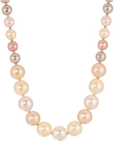 2028 Silver-tone Color Imitation Pearl Necklace - Natural