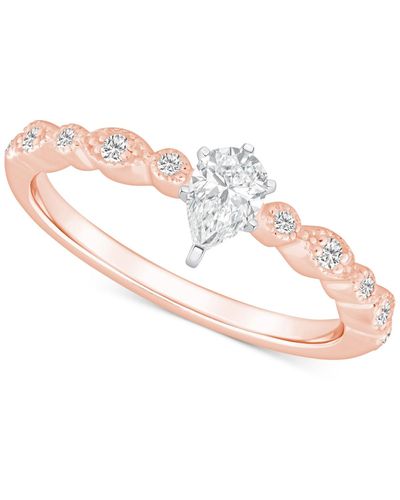 Macy's Diamond Pear Engagement Ring (3/8 Ct. T.w. - Pink
