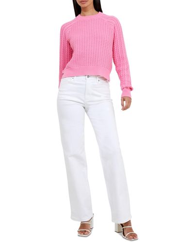 French Connection Mozart Popcorn Cotton Sweater - Pink