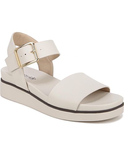 LifeStride Gillian Platform Flat Sandals - White