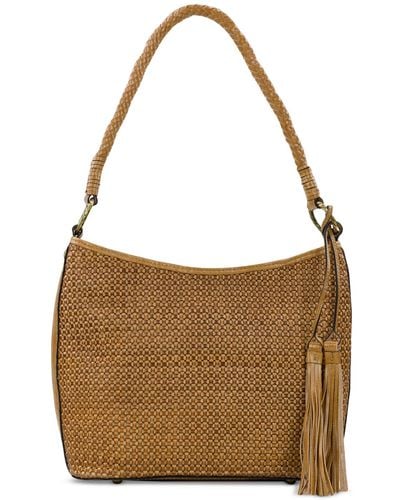 Patricia Nash Castelli Small Woven Leather Hobo Bag - Brown