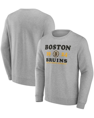Fanatics Heather Boston Bruins Fierce Competitor Pullover Sweatshirt - Gray