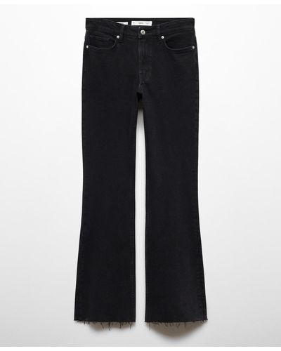 Mango Medium-rise Flared Jeans - Black