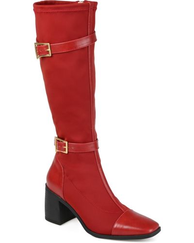 Journee Collection Gaibree Wide Calf Boots - Red