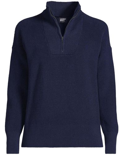 Lands' End Drifter Pullover Sweater - Blue