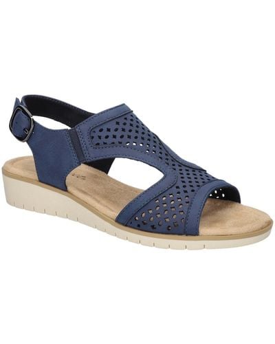 Easy Street Alba Comfort Wedge Sandals - Blue