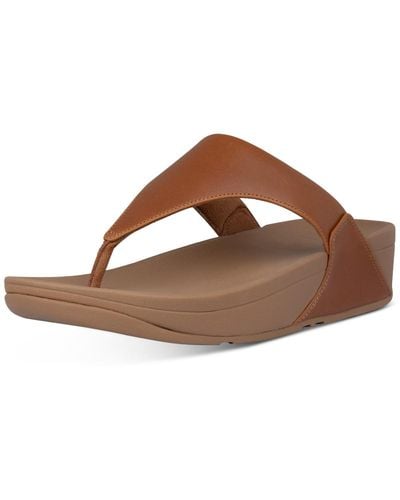 Fitflop Lulu Leather Toe-thongs Sandals - Brown