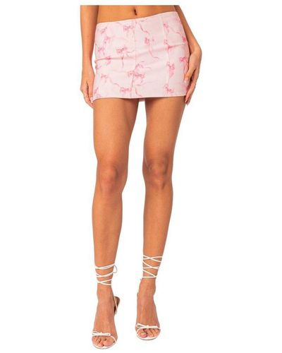 Edikted Makayla Printed Mini Skirt - Pink