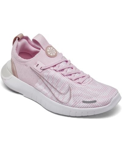 Nike Free Run Flyknit Next Nature Running Sneakers From Finish Line - Pink