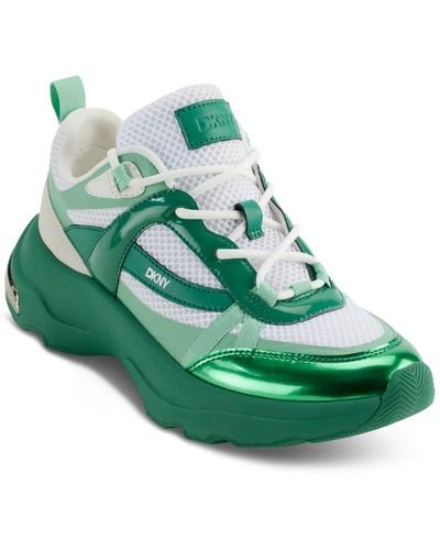 DKNY Juna Lace-up Running Sneakers - Green