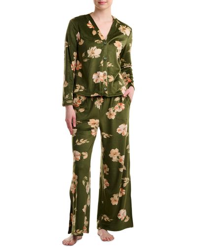 Splendid 2-pc. Button-front Pajamas Set - Green