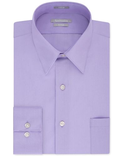 Van Heusen Classic-fit Point Collar Poplin Dress Shirt - Purple