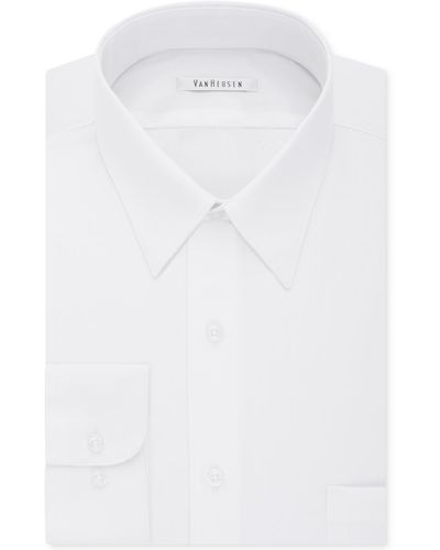 Van Heusen Big & Tall Classic/regular Fit Wrinkle Free Poplin Solid Dress Shirt - White