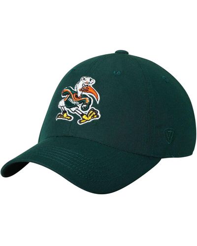 Top Of The World Miami Hurricanes Staple Adjustable Hat - Green