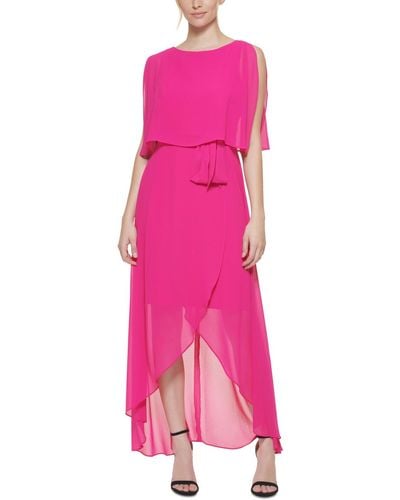 Jessica Howard Petite Split-sleeve High-low Maxi Dress - Pink