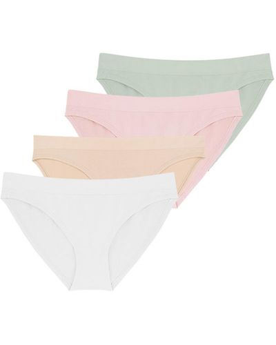 DORINA Rosanne 4 Pk. Seamless Fabric Brief Panties - Pink