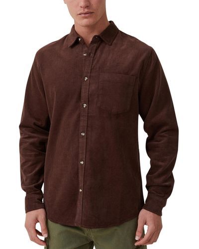 Cotton On Portland Long Sleeve Shirt - Brown