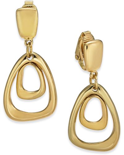 Charter Club Organic Orbital Drop Clip-on Earrings, Created For Macy's - Metallic
