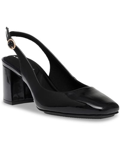 Anne Klein Laney Sling Back Dress Heel Sandals - Black