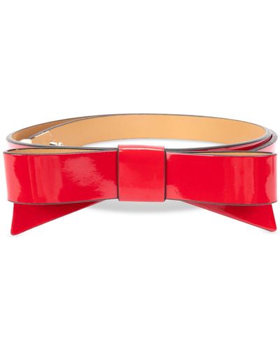 Kate Spade Patent Leather Bow Belt - Red