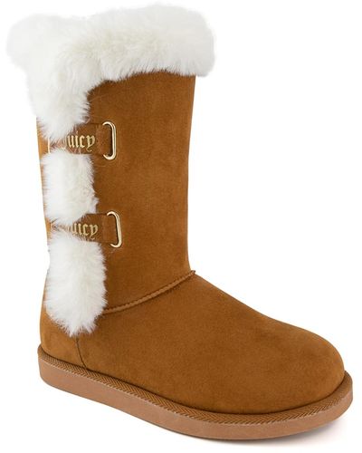 Juicy Couture Koded Faux Fur Winter Boots - Brown
