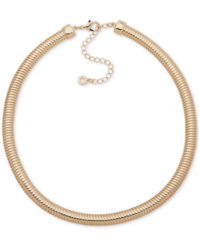 Anne Klein Tone Omega Chain Collar Necklace - Metallic