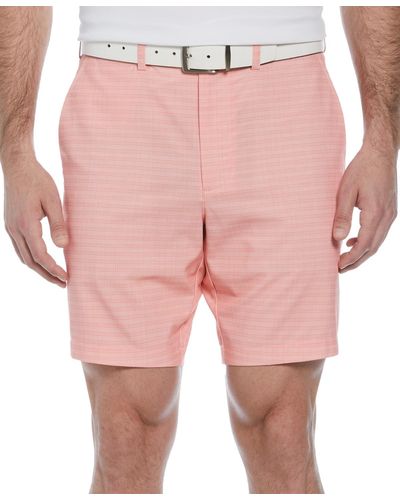 PGA TOUR Striped 8" Golf Shorts - Pink