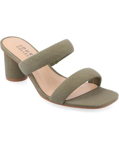 Journee Collection Aniko Tru Comfort Double Strap Block Heel Sandals - Metallic