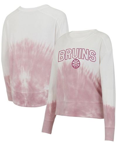 Concepts Sport Pink/white Boston Bruins Orchard Tie-dye Long Sleeve T-shirt