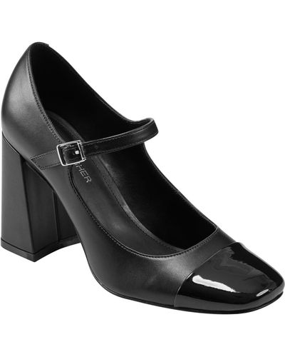 Marc Fisher Charine Square Toe Block Heel Dress Pumps - Black