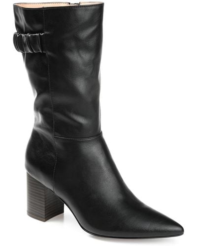 Journee Collection Wilo Block Heel Boots - Black