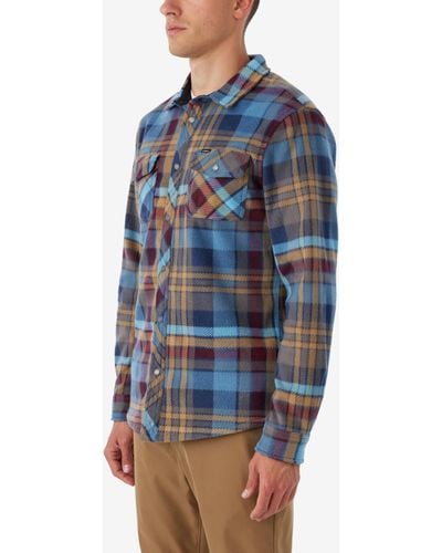 O'neill Sportswear Glacier Plaid Superfleece Shirt - Blue